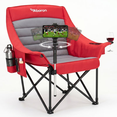 Fauteuil de stade surdimensionné et pliable avec support pour téléphone pivotant à 360 °, siège à gradins robuste de 500 lb pour la Coupe du monde 2026, camping, transitaires