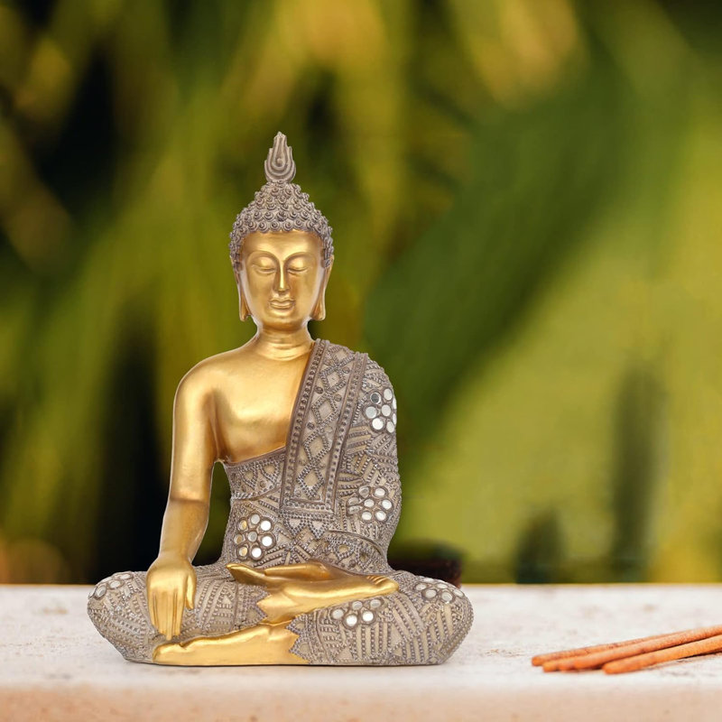 10.4" Gold Buddha Statue