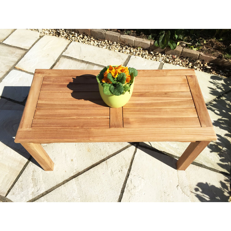 Muni Rectangular Teak Solid Wood Outdoor Coffee Table - 90 cm W 45 cm D