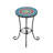 Patio Side Table With Shelf,Blue+Black
