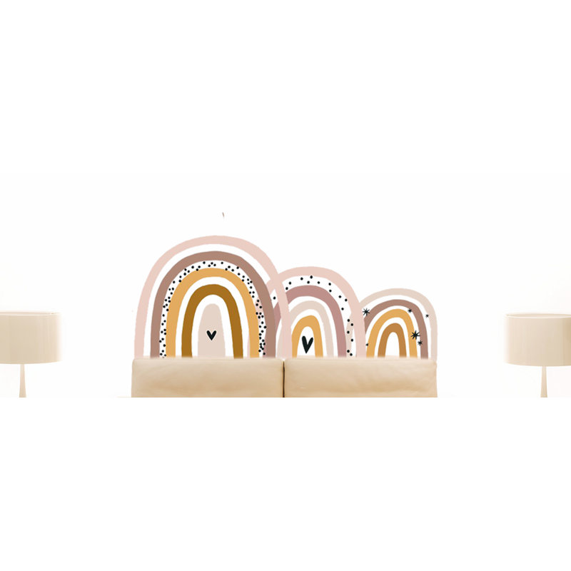 Adhésif décoratif arc-en-ciel cœur indien, H 46 po x l 101 po