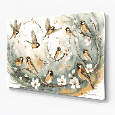 Art mural en métal oiseaux Birds Common