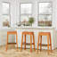 Tabouret de bar naturel 30 po avec siège en cuir-53465942-53465939