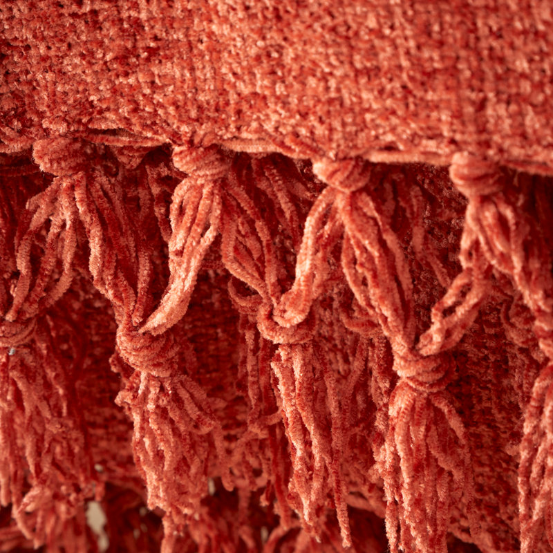 Wilson Plain Chenille Blanket Throw, Red