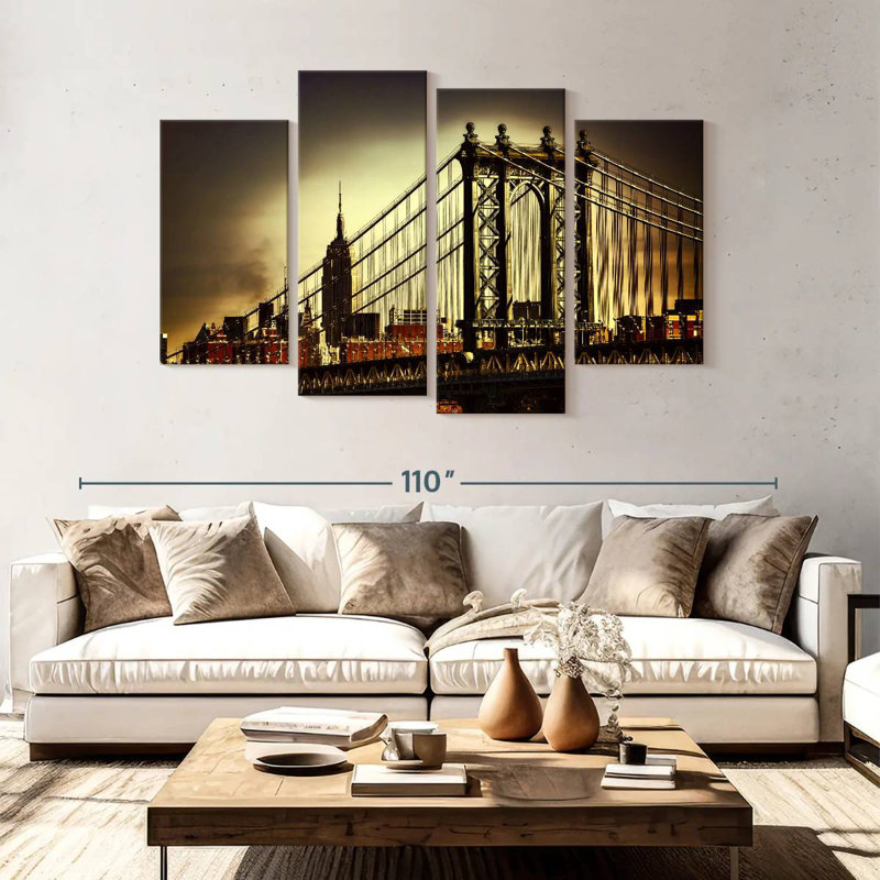 Lilie Golden Manhattan Bridge, H 54 po x l 84 po