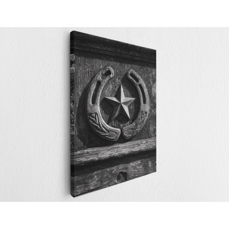 «Texas Star and Horseshoe», impression sur toile «Rustic Western Wall Decor», impression maison de campagne