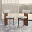 Ensemble de 4 chaises de salle à manger rembourrées - structure en bois de noyer, siège et dossier cylindriques en similicuir, aucun assemblage requis, chaises d'appoint contemporaines avec design à lattes ouvertes-223649513