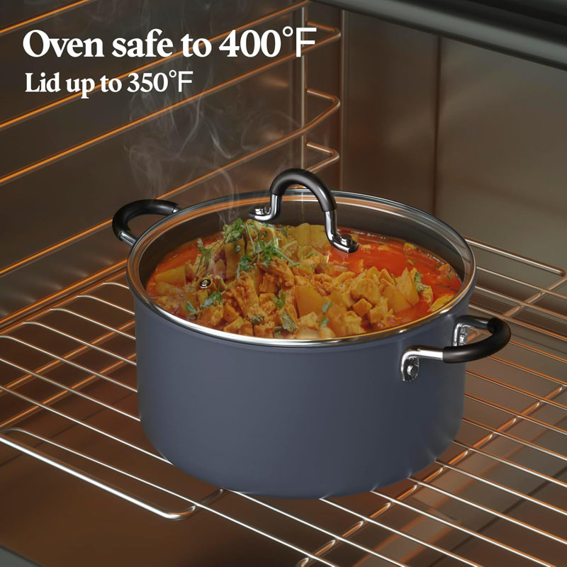 Cook N Home Professional 2.5 Quart Hard Anodized Nonstick Saucepan with Lid, Kitchen Pot with Stay-Cool Handle, Non Stick Sauce Pan for Milk and Soup, Black