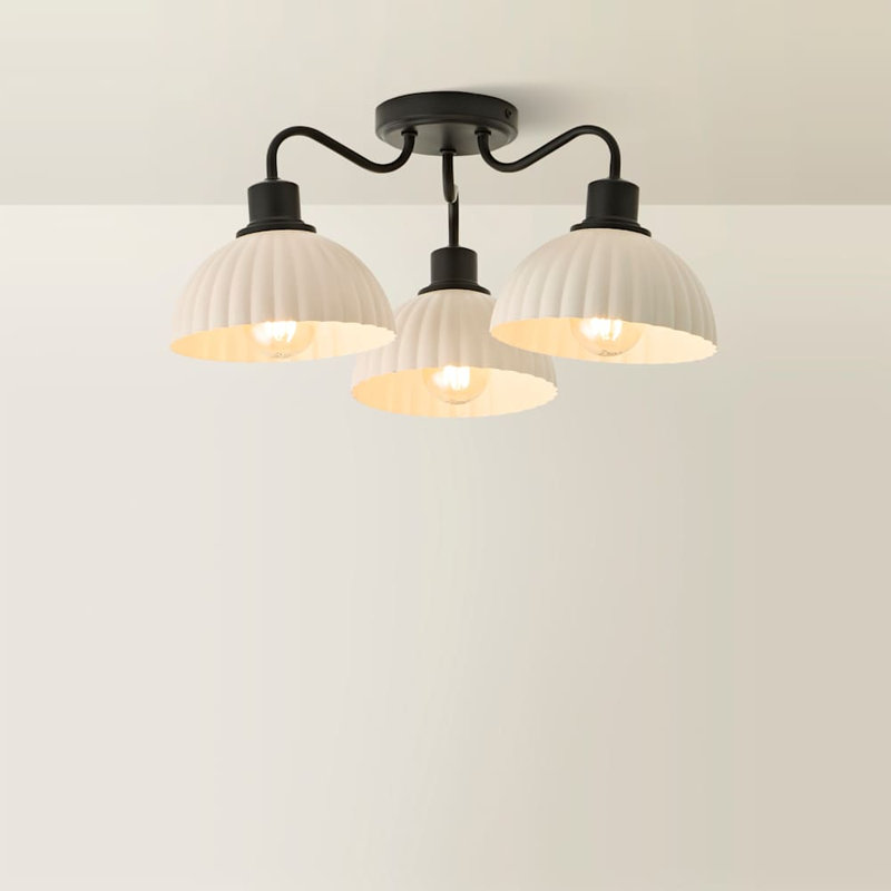 Denae Semi Flush Mount, Matte Black