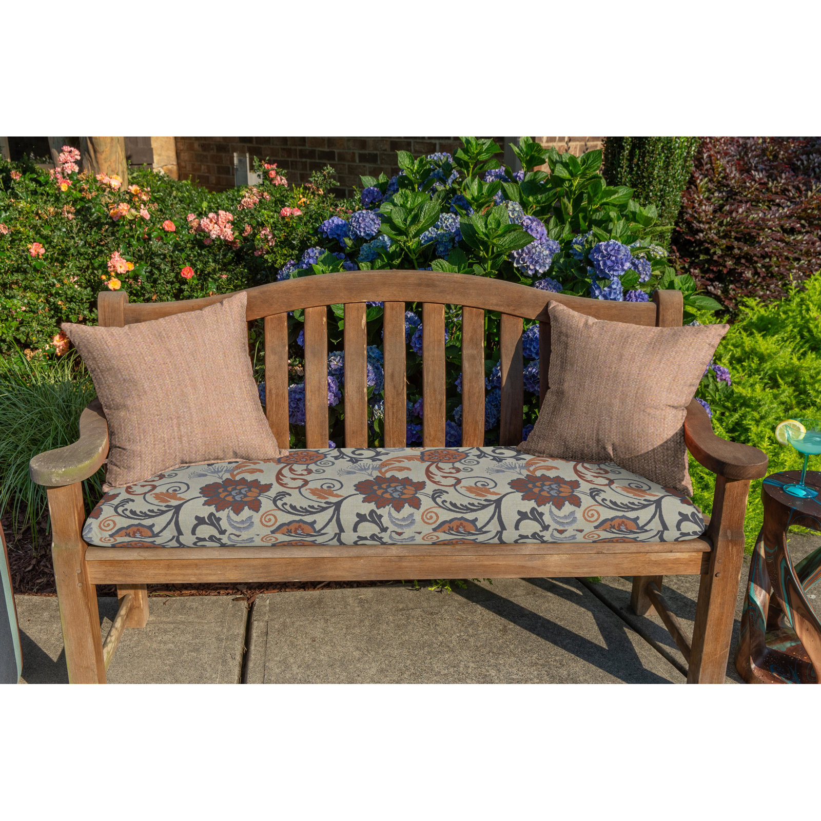  Outdoor Square Pillow Cover & Insert, 18"H x 18"W, Cast Petal Sunbrella® Plainweave