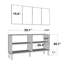 Buffet 4 portes à pieds blocs minimalistes avec panneaux ovales dorés / argentés-1851042809