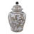 Decorative Chinoiserie Temple Jar For Home Decor - Modern Tall Table Jar For Dining Room Decor - Versatile Jar Or Vase For Living Room - 12", White & Brown