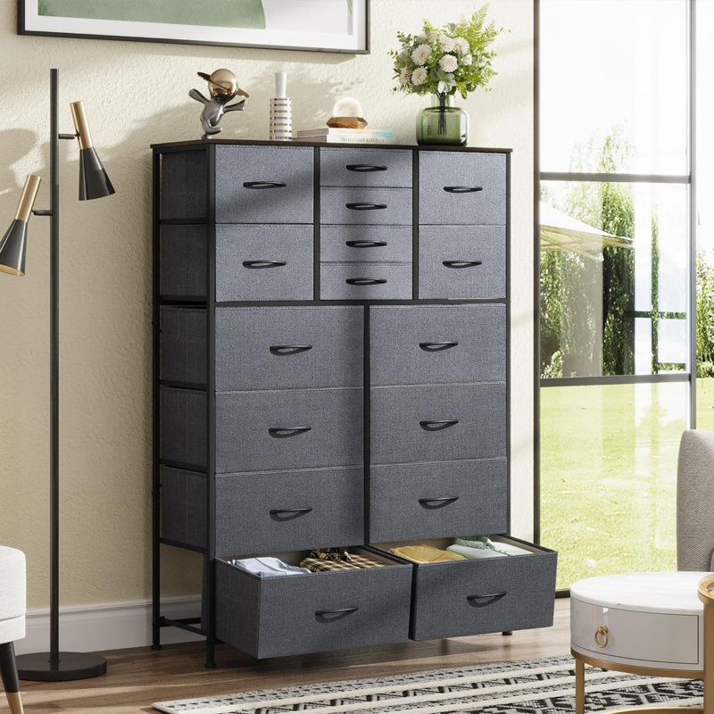 Nelta 37.4'' W 16 - Drawer Dresser, Gray