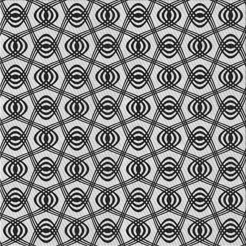Tapis gris/zone noire à motifs, Carré 5 pi