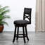 Chaise pivotante à hauteur de comptoir 24 po Finish. Siège en tissu gris anthracite. Structure en bois franc stable. Conception à pieds évasés. Tabouret rembourré confortable avec tissu, sièges modernes