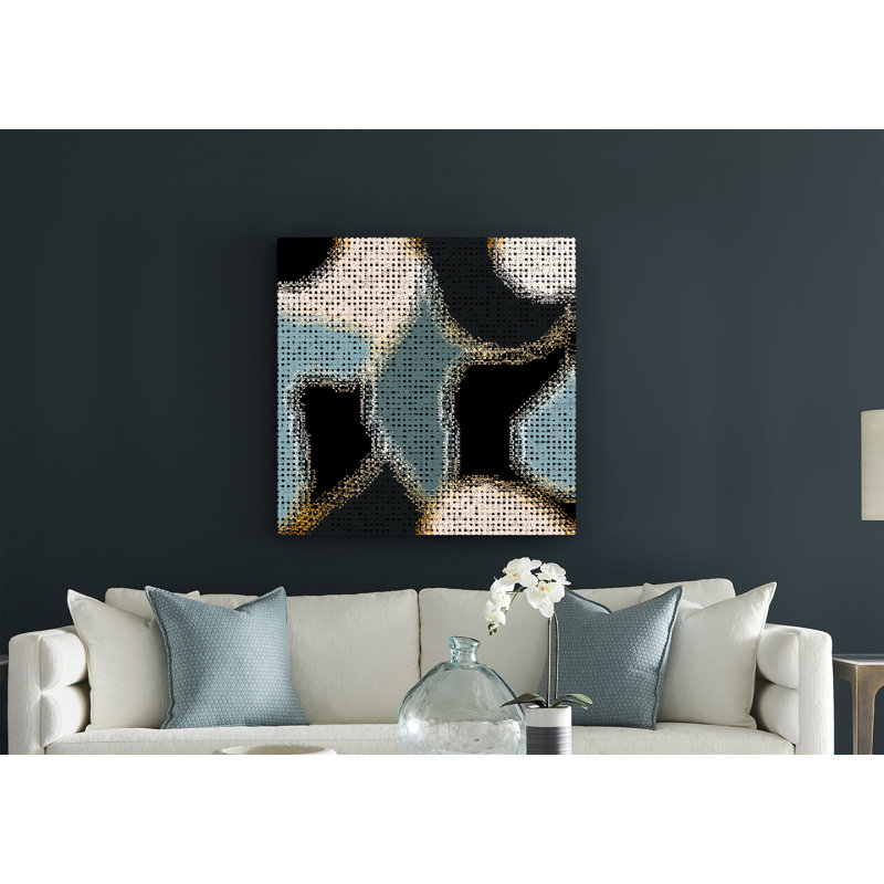 Mosaïque abstraite - peinture sur toile tendue, H 12 po x l 12 po x P 0,75 po