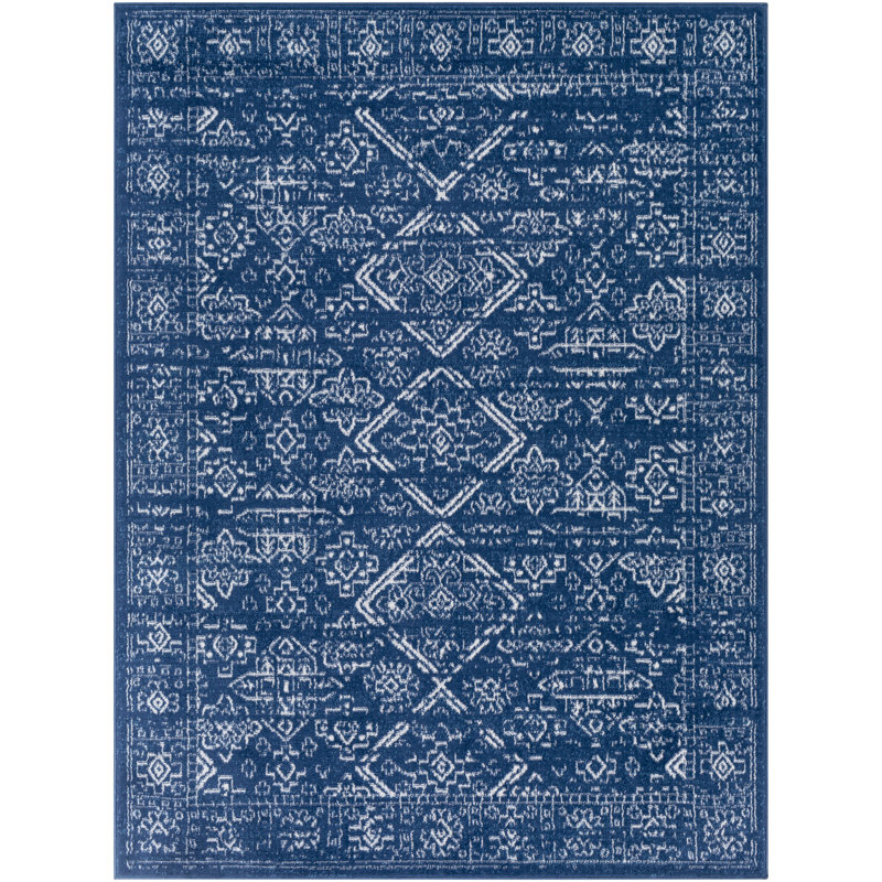 Lark Manor Roundhay Performance Navy/White Rug & Reviews | Wayfair