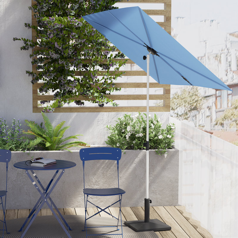 182.9cm X 131.05cm Rectangular Market Parasol, Blue