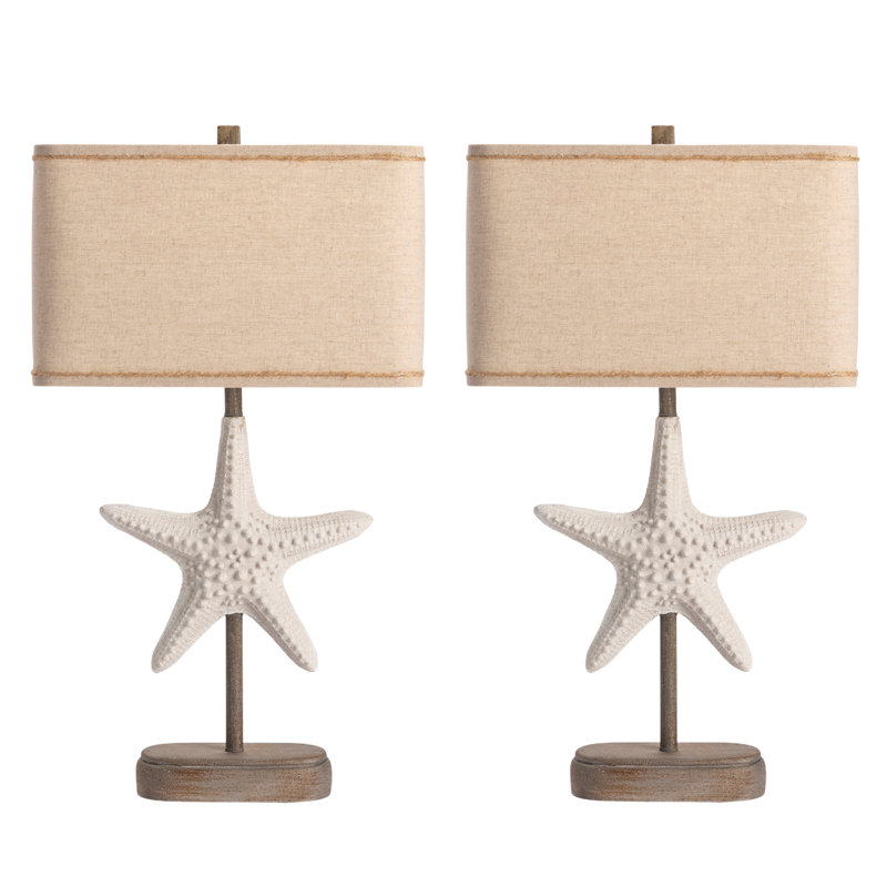 28.5" Resin Table Lamp With Oatmeal Shade
