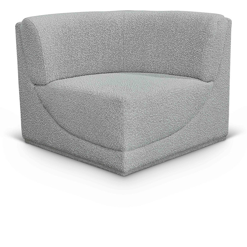 Ollie, 34 po de largeur, Tissu gris bouclé