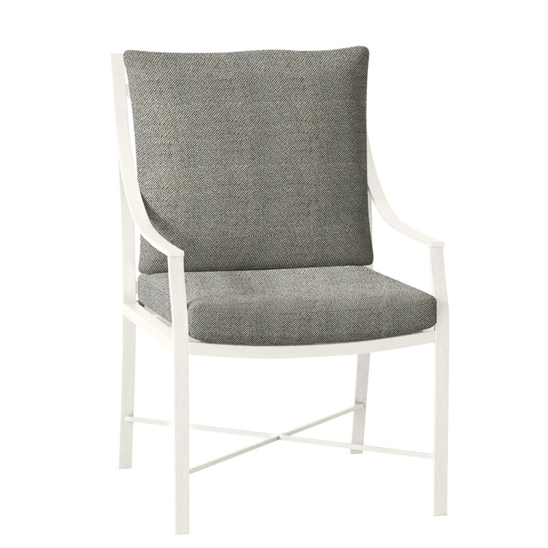 Monaco Patio Dining Armchair with Cushions, Slate Gray, Intermix Bark, Welt