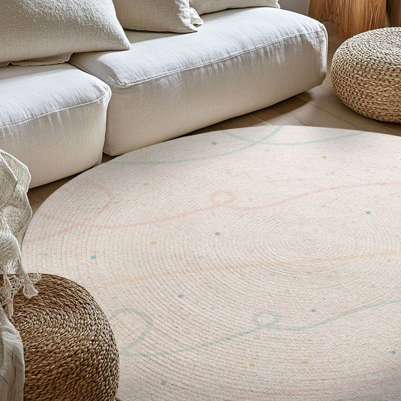 Tapis tressé Simple Love Lines, Rond 5 pi