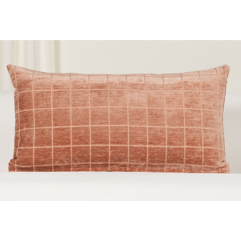 Otterville Geometric Throw Pillow, Polyester, 21" W x 12" H, Terracotta Geometric