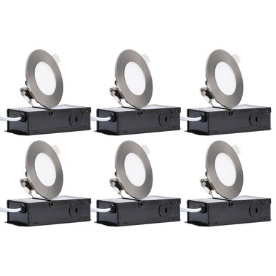 Elite 3'' 7 Watt Dimmable Air-Tight IC Rated LED Canless Recessed Lighting Kit