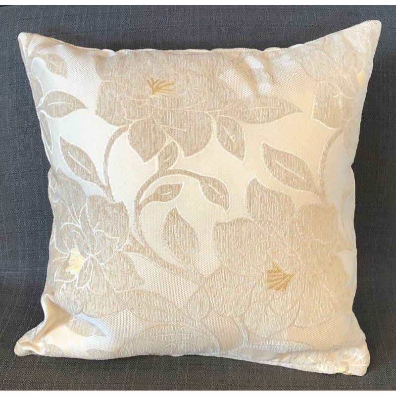 Darionne Floral Square Cushion, 45 x 45cm, Cream