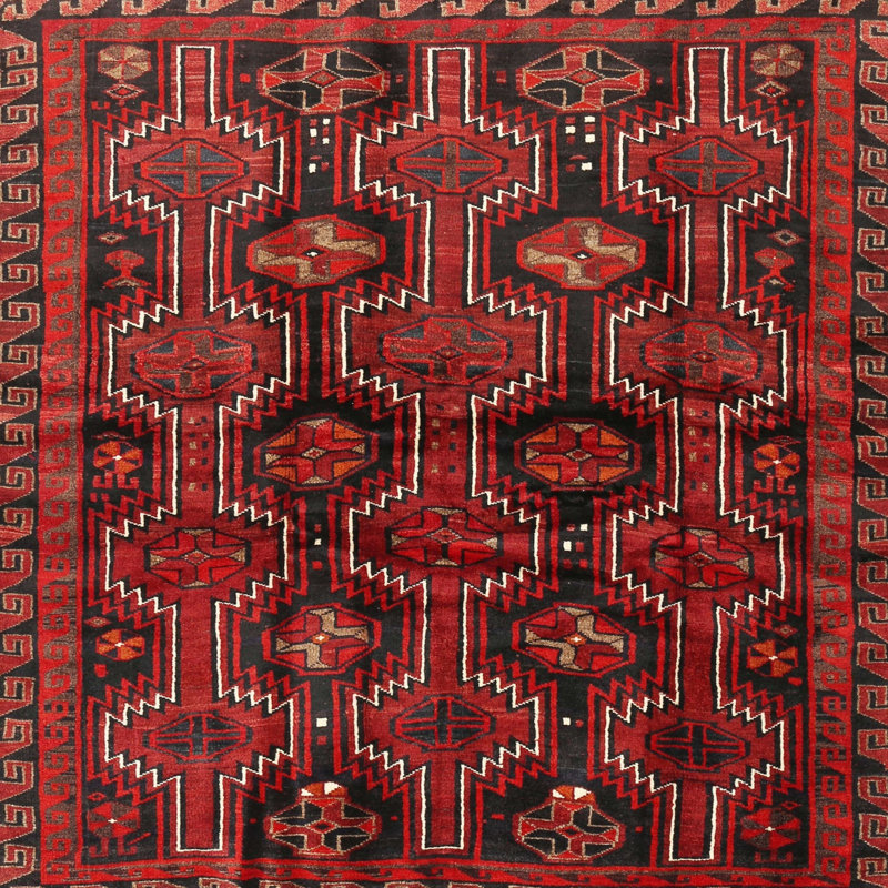 Tapis rouge à motif sud-ouest, Carré 7 pi