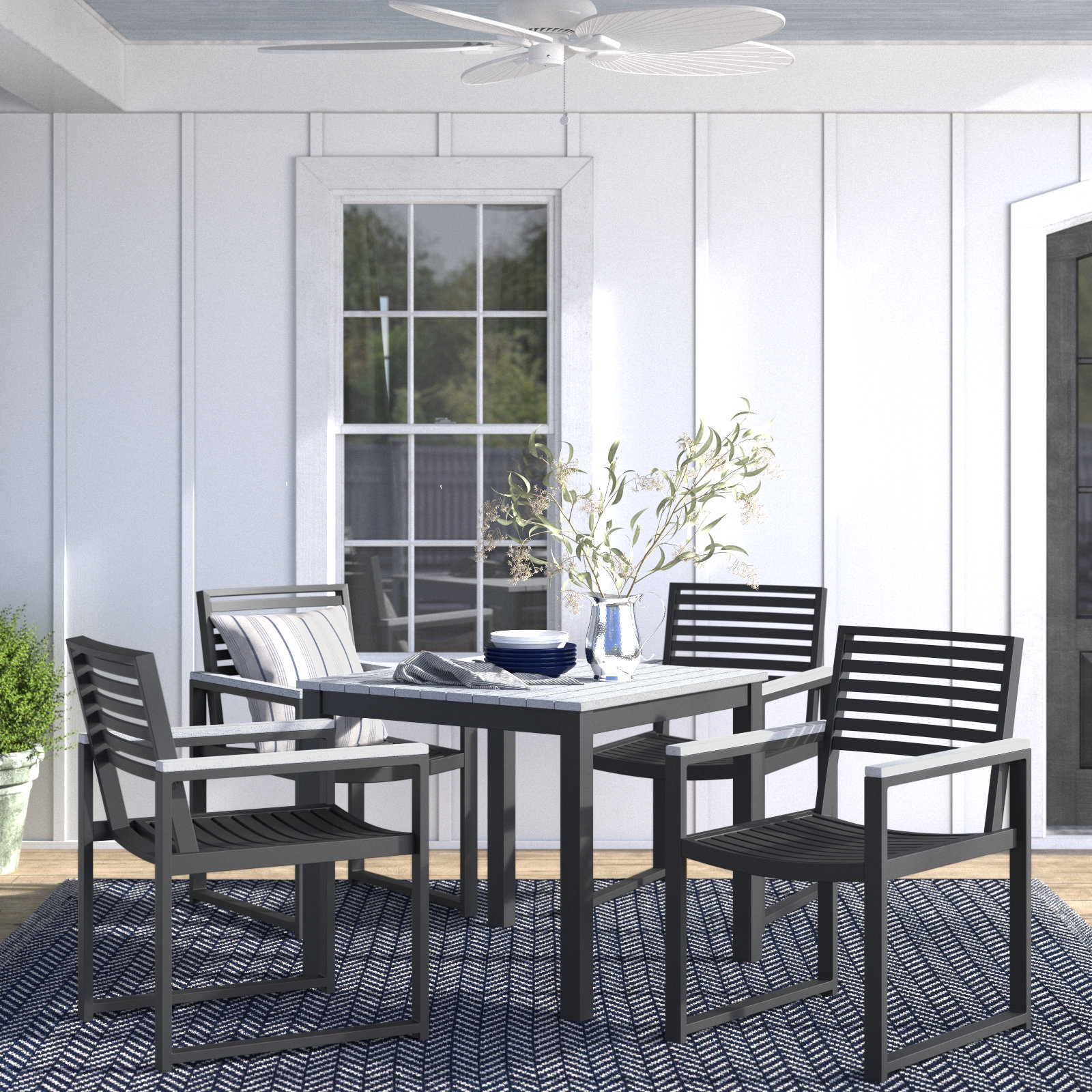 Townsend 33" Patio Dining Set, White