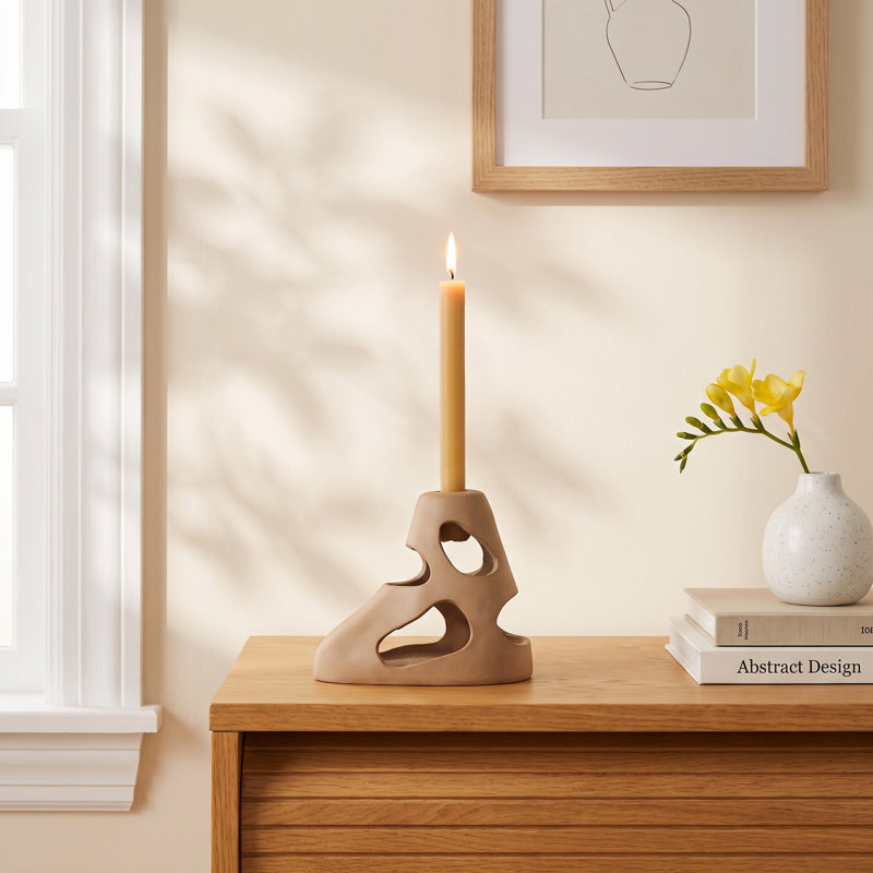 6.25'' H Concrete / Cement Tabletop Candlestick