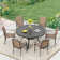 6-Person Patio dining set with Round Dining Table and 6 Stackable Armrest Chairs