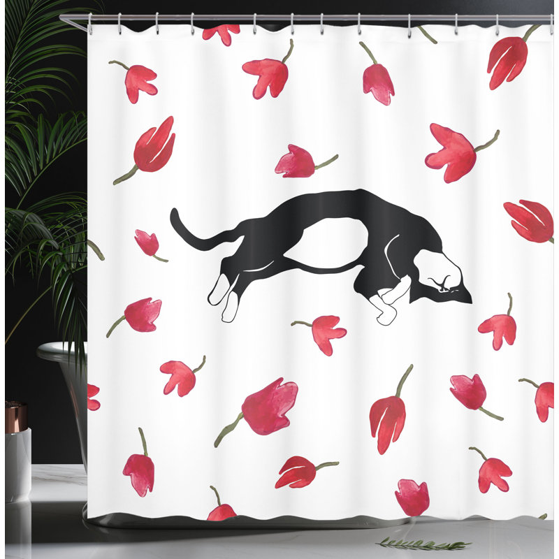 Ensemble de rideau de douche + crochets, H 84 po x l 69 po