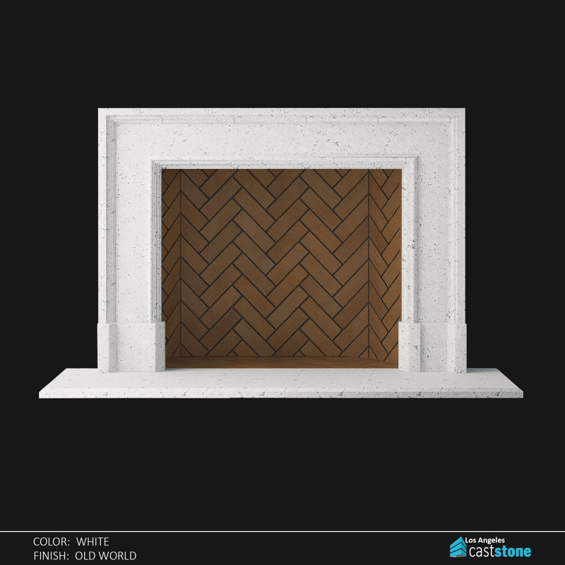 Lotus Fireplace Surround, White Old World