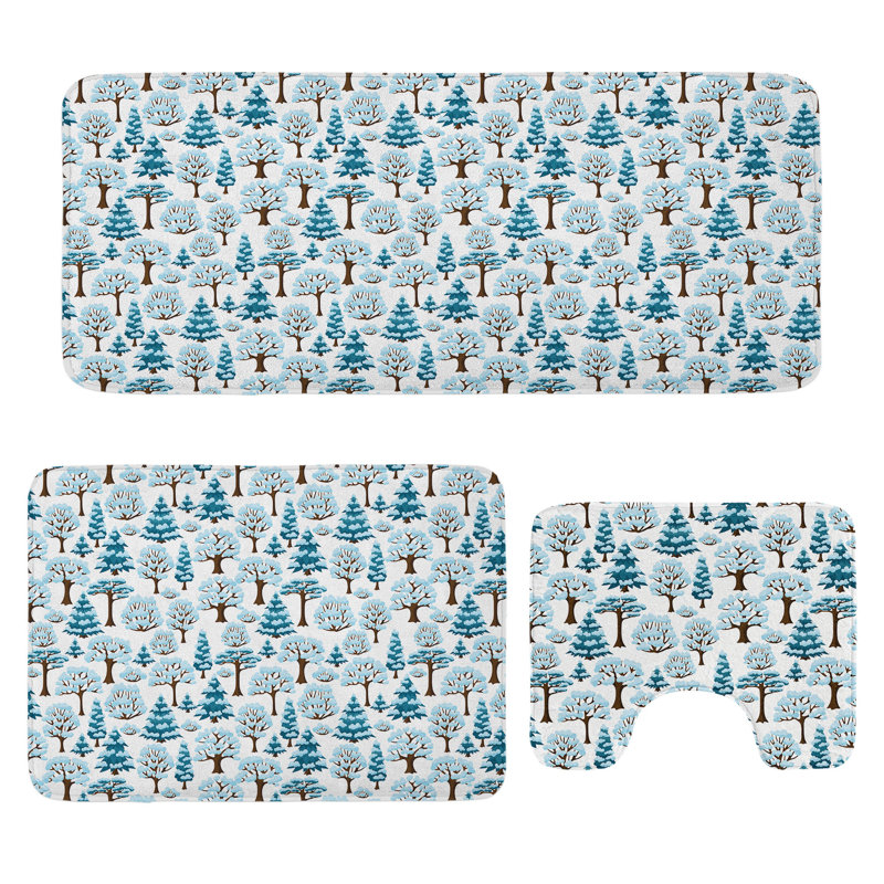  Ensemble de tapis de salle de bain 3 pièces Christmas Tree Christmas