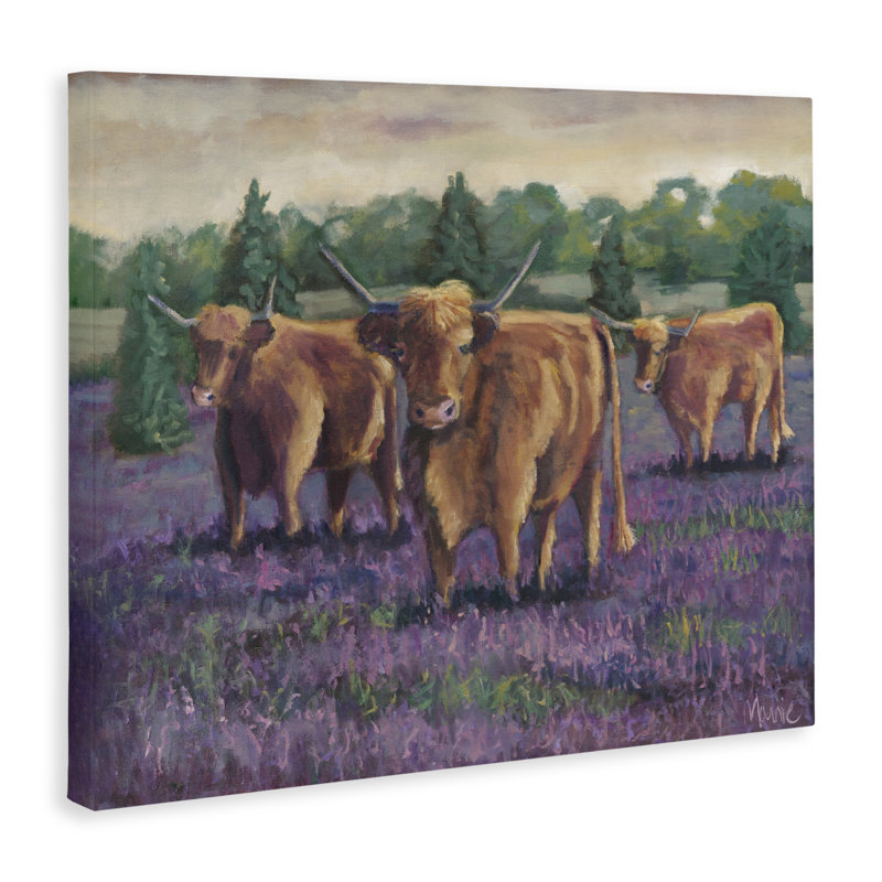 «Purple Fields & Cows», conception par Marnie Bourque, H 16 po x l 20 po