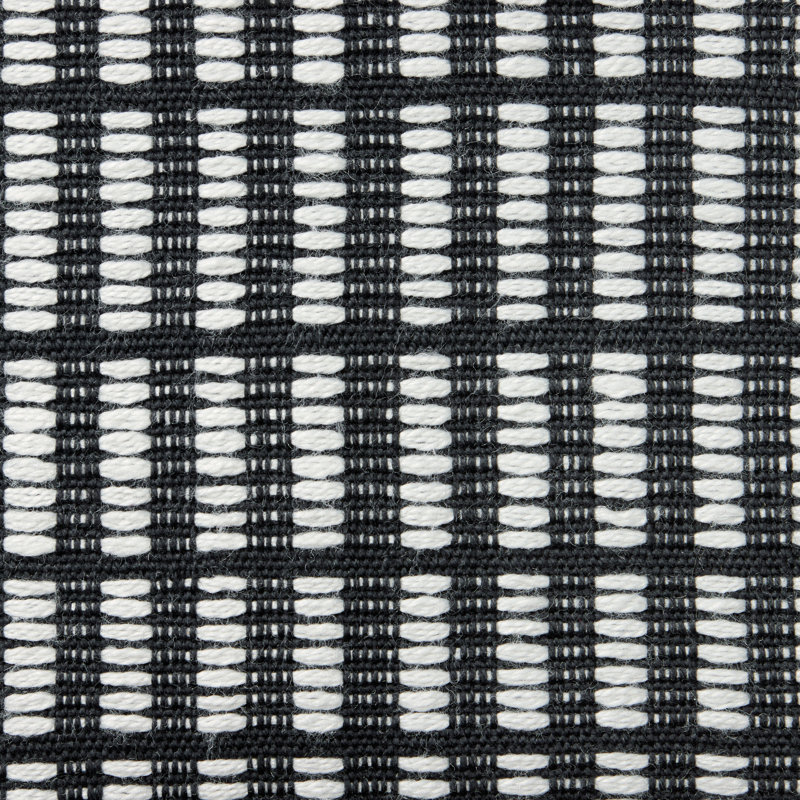 Black and Ivory Rectangular Outdoor Throw Pillow