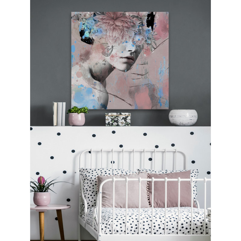 Large Multicolor Floral Headdress Canvas Print Art