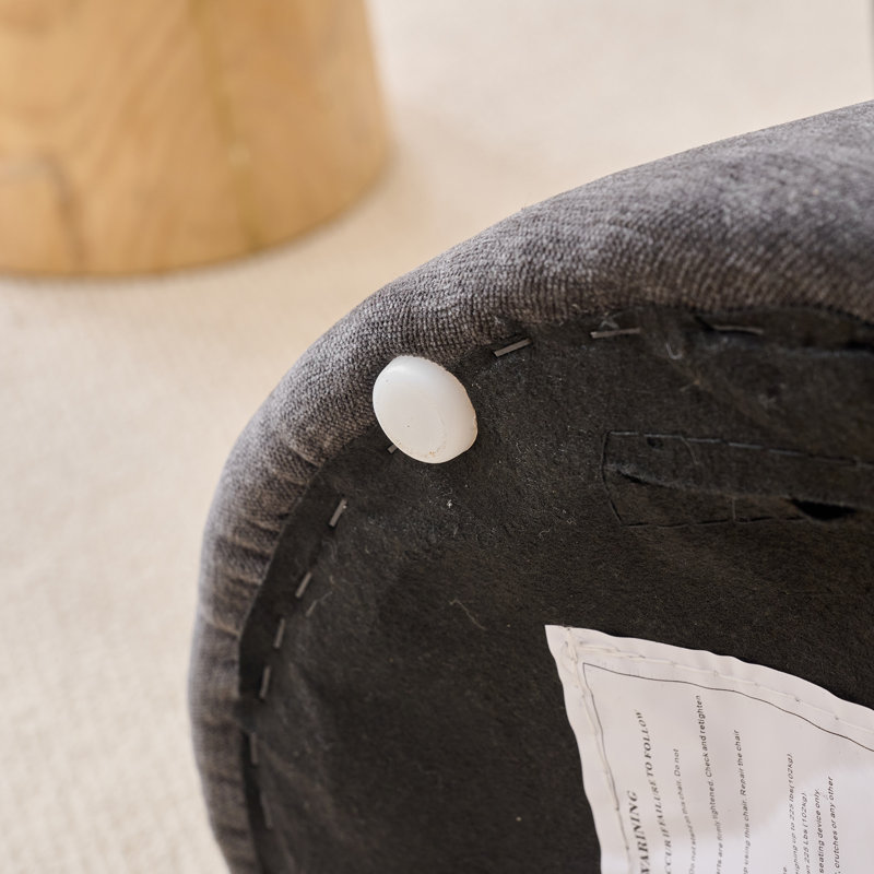 Fauteuil d'appoint pivotant en chenille, Gris