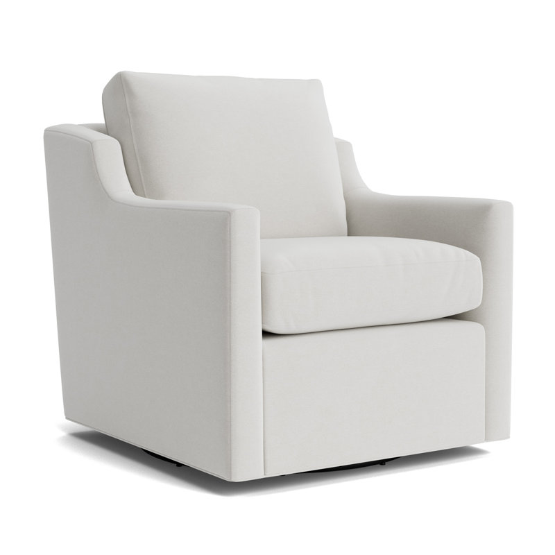 Gigi No Skirt Full Swivel Chair, Performance Velvet - Silver