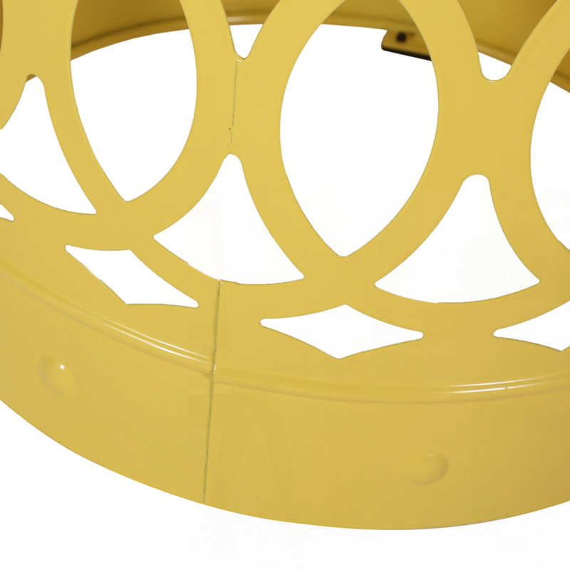 Ensemble de 2 tables de bout d'extérieur en métal, Jaune
