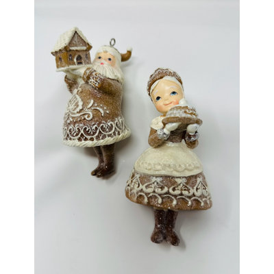 Mr & Mrs Claus Gingerbread Hanging Figurine Ornament Set -  The Holiday Aisle®, CFB56E13F68144449B860F916E7E870C