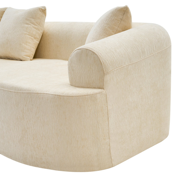 Canapé incurvé incurvé, canapé modulaire à compression de 106 po, haute densité, canapé-lit pour salon, salon, appartement, chenille
