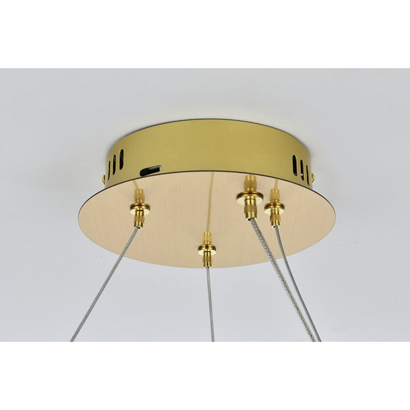 Brindalla Dimmable LED Round / Oval Chandelier, 2.5" H x 32" W x 32" D, Satin Gold
