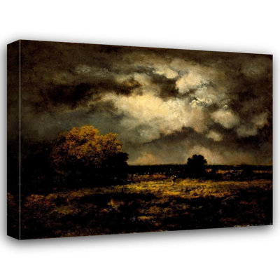"Stormy Landscape" by  Narcisse-Virgile Diaz De La Peña - Gallery Wrap Canvas Wall Art