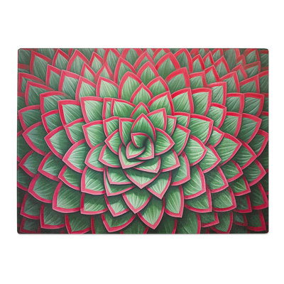 Succulent Op Art  Glass Chopping Board