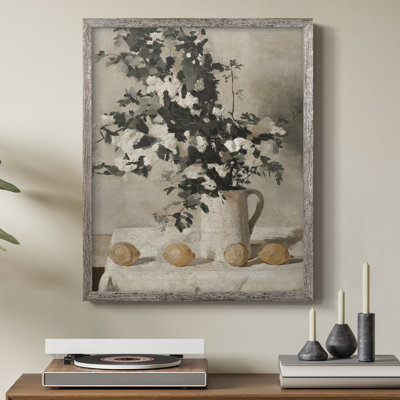 Reproduction florale vintage avec encadrement CECXLVII - bois massif