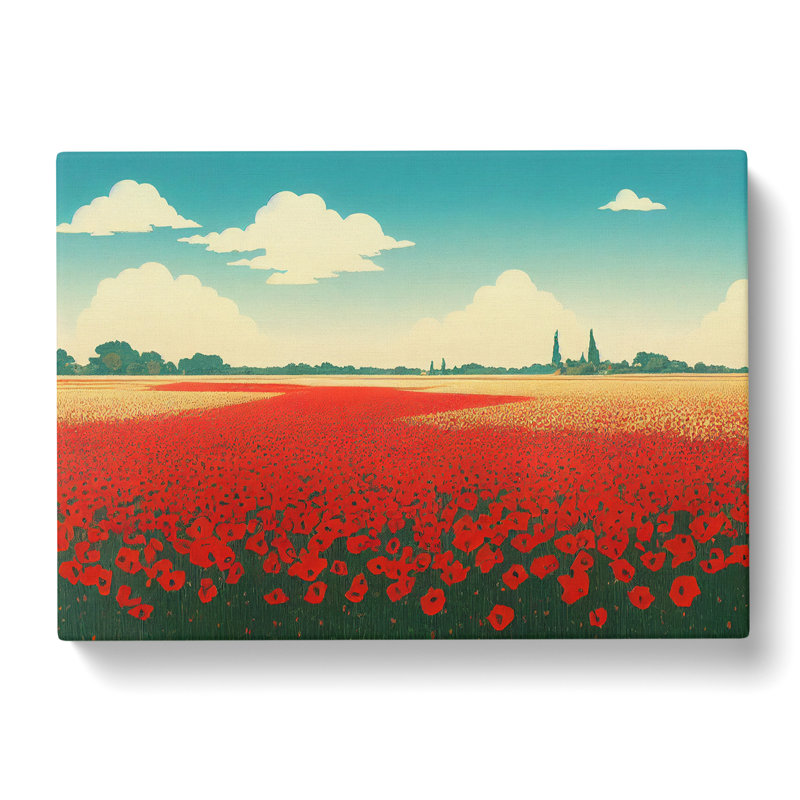 Sacred Poppy Field - Wrapped Canvas, 35cm H x 50cm W x 3cm D
