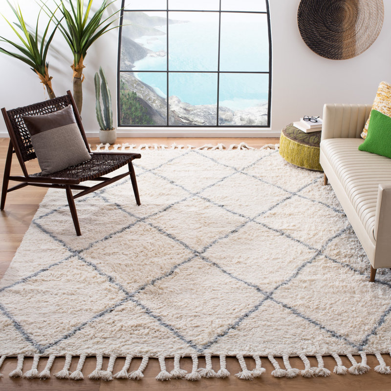 Powell Hand Woven Wool Geometric Rug, Rectangle 8' x 10'